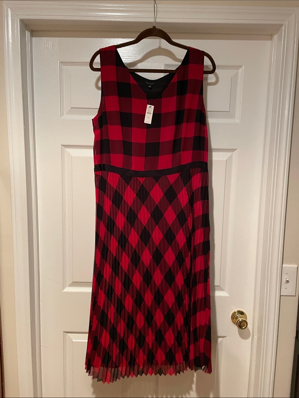 Talbots Red and Black Plaid Maxi Dress
